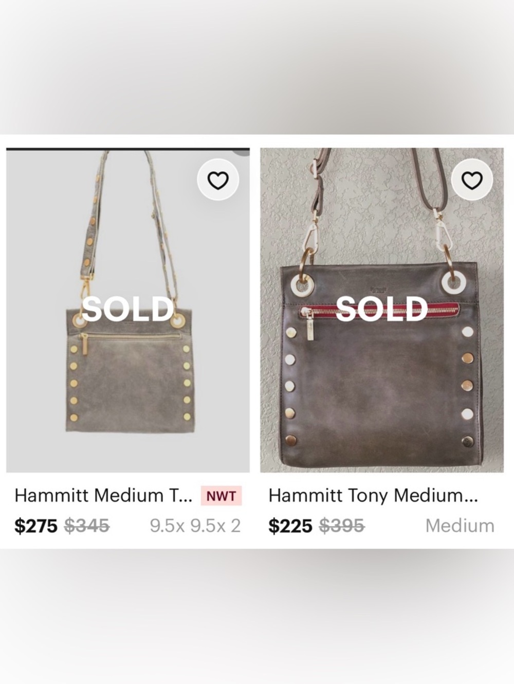 NWOT Hammitt $425 Tony Medium Pewter Leather Shoulder Crossbody Bag - Picture 16 of 16